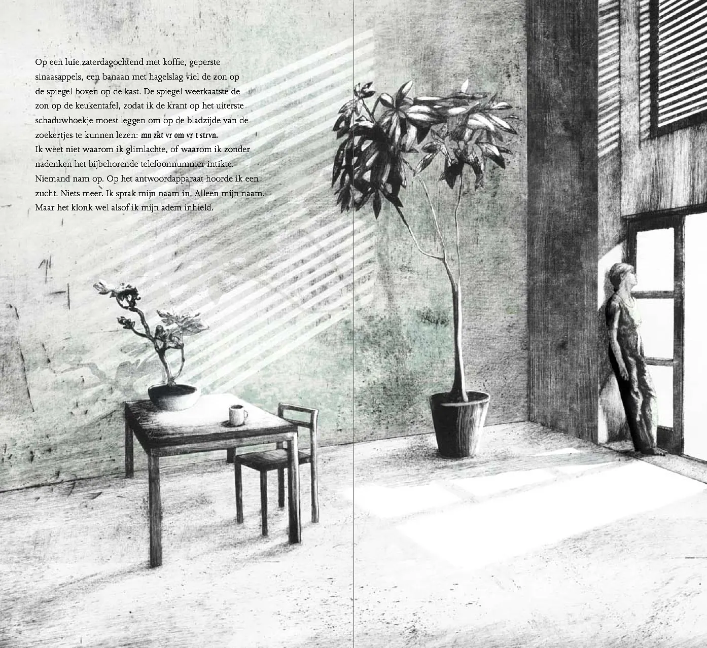 De zeer vermoeide man en de vrouw die hartstochtelijk van bonsai hield, beeld 4